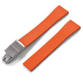 New CTS FKM Rubber Watch Strap 16mm 18mm 19mm 20mm 21mm 22mm FKM CTS Watchband Quick Release Butterfly Silver Buckle Cut-To-Size