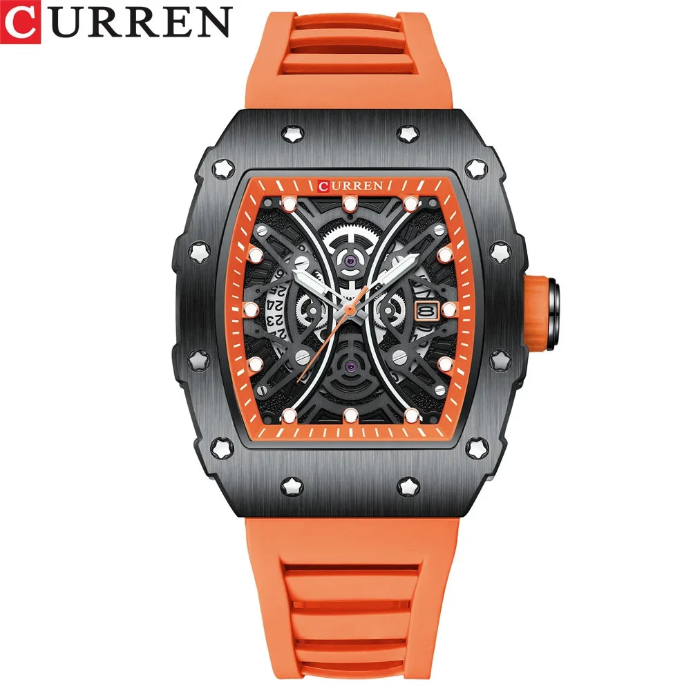 Curren 8438 Men's Watch Tape Quartz Calendar Men's Watch Sports and Leisure Men's Watch