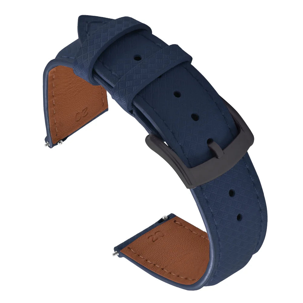 Unisex 18/19/20/22mm Quick Release Watch Bands Tropical Pattern FKM Rubber and Leather Waterproof  Sailcloth Signature Strap