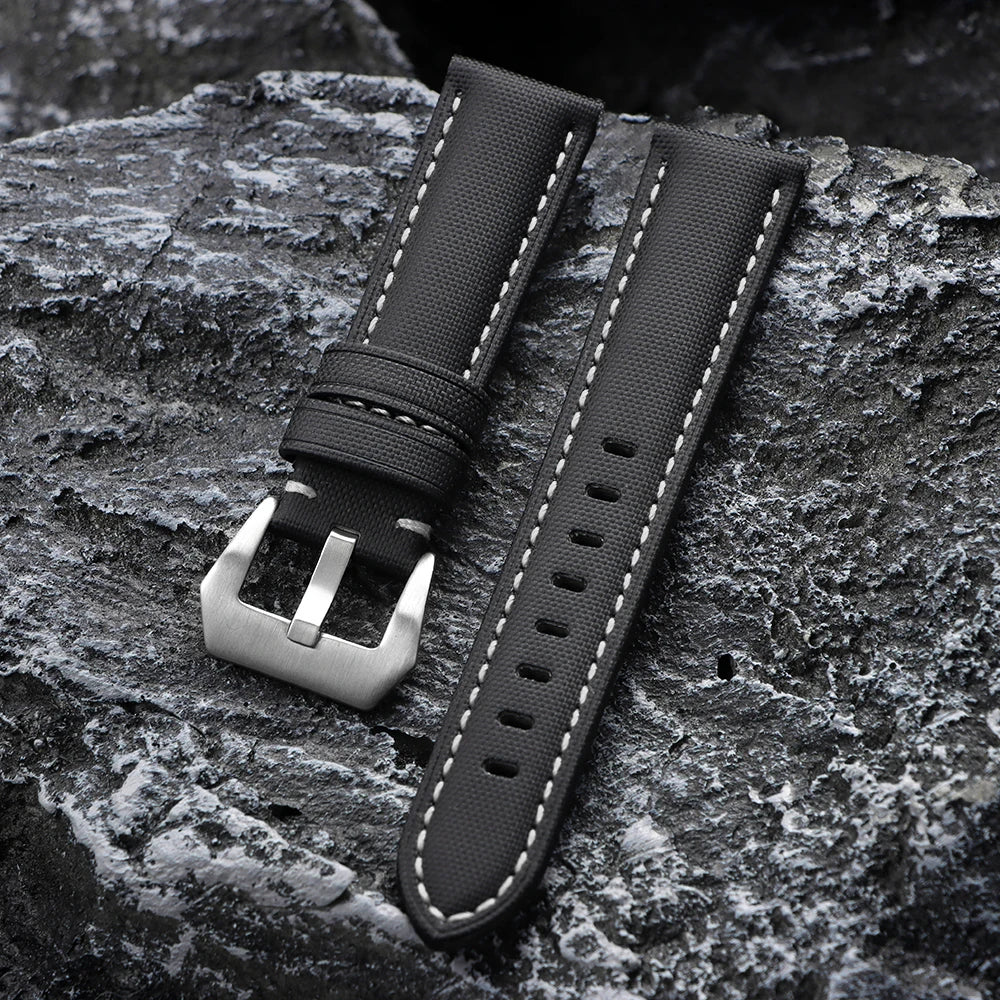 Genuine Sailcloth 20mm 22mm 24mm 26mm Watch Band Premium Sailcloth Strap Waterproof Soft Nylon Quick Release Bracelet Wristbelt