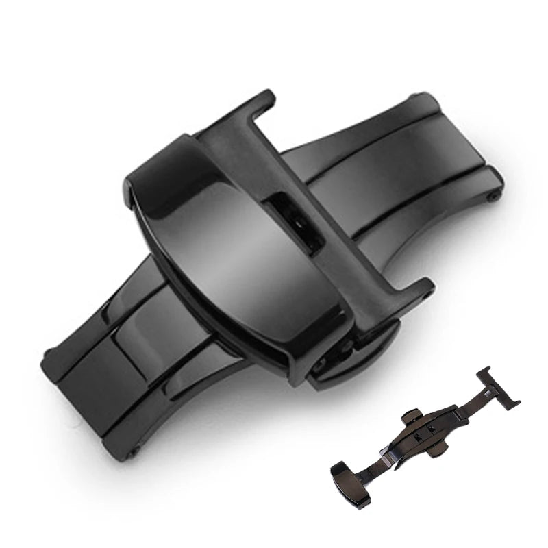 10/12/14/16/18/20/22mm Stainless Steel Strap Buckles Butterfly Buckle Polished Button Watchbands Clasp Watch Accessories