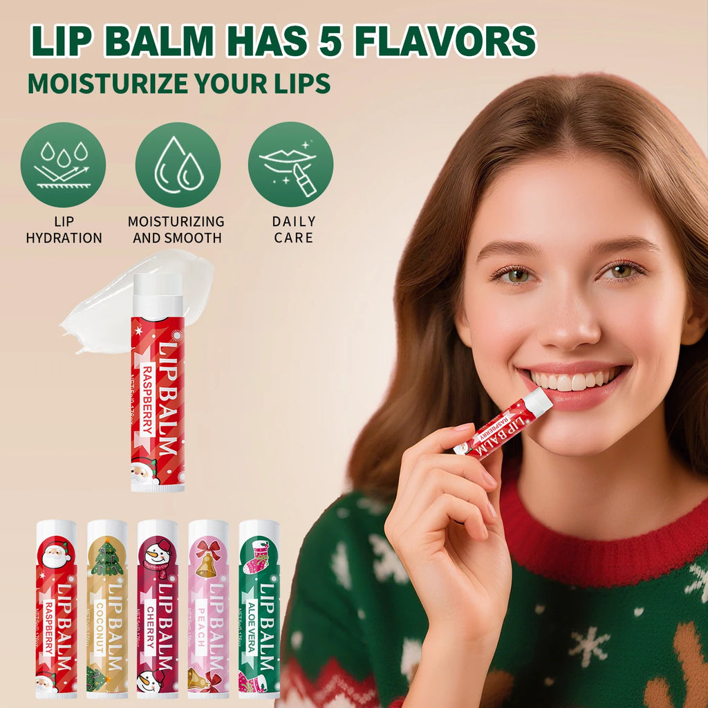 Christmas assembly gift set -20 sets, including balm, hand cream, lipstick, red gauze bag, Christmas tree thank you card