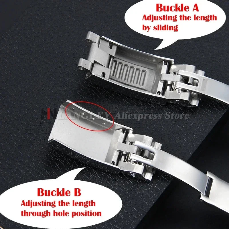9mmx16mm Stainless Steel Double Safety Fold Watch Buckle for Rolex Submariner Oysterflex Daytona GMT Watch Band Clasps 9mmx9mm