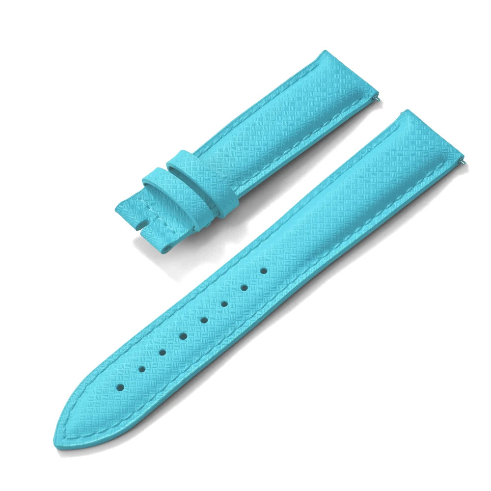 Unisex 18/19/20/22mm Quick Release Watch Bands Tropical Pattern FKM Rubber and Leather Waterproof  Sailcloth Signature Strap