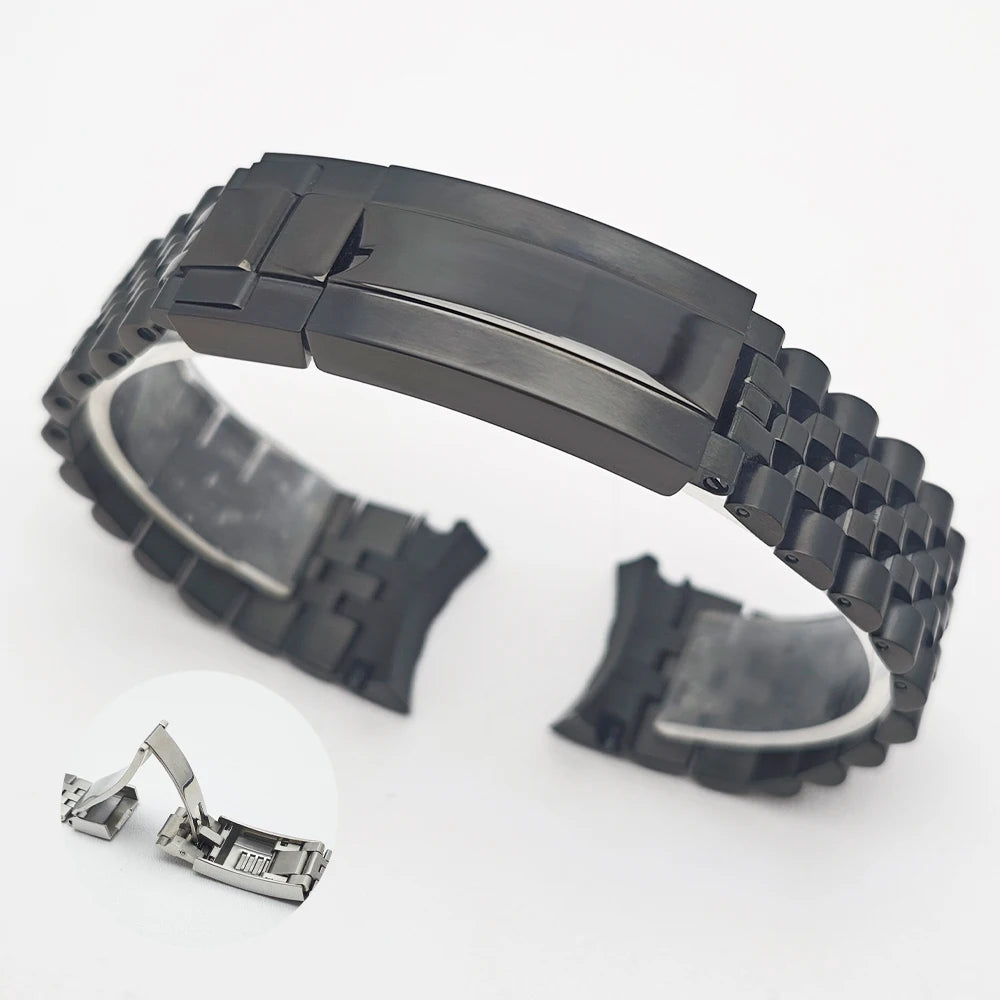High Quality 316L GMT Watch Strap 20mm Black/Silvery/Gold Matching Watch/Case Replacement Bracelet Watch Accessories