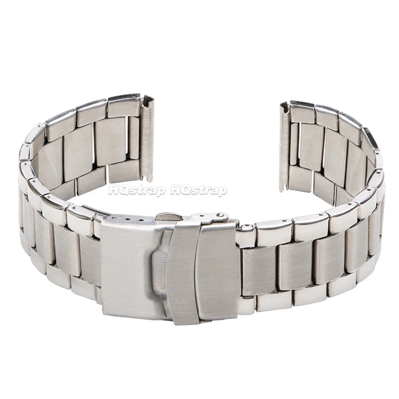 22mm Stainless Steel Strap for Rolex for Seiko Curved End Flat Warch Band Metal Sport Bracelet Universal Replacement Wristband