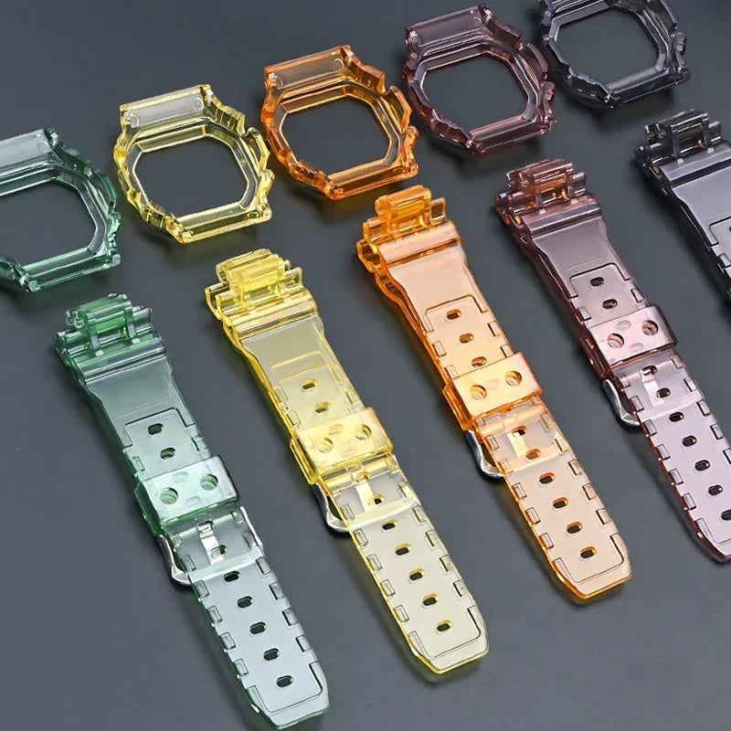 Transparent Rubber Strap Bezel for Casio G-SHOCK G-5600 DW5600 GW-M5610 TPU Sport Waterproof Replace Watch Band Protective Case