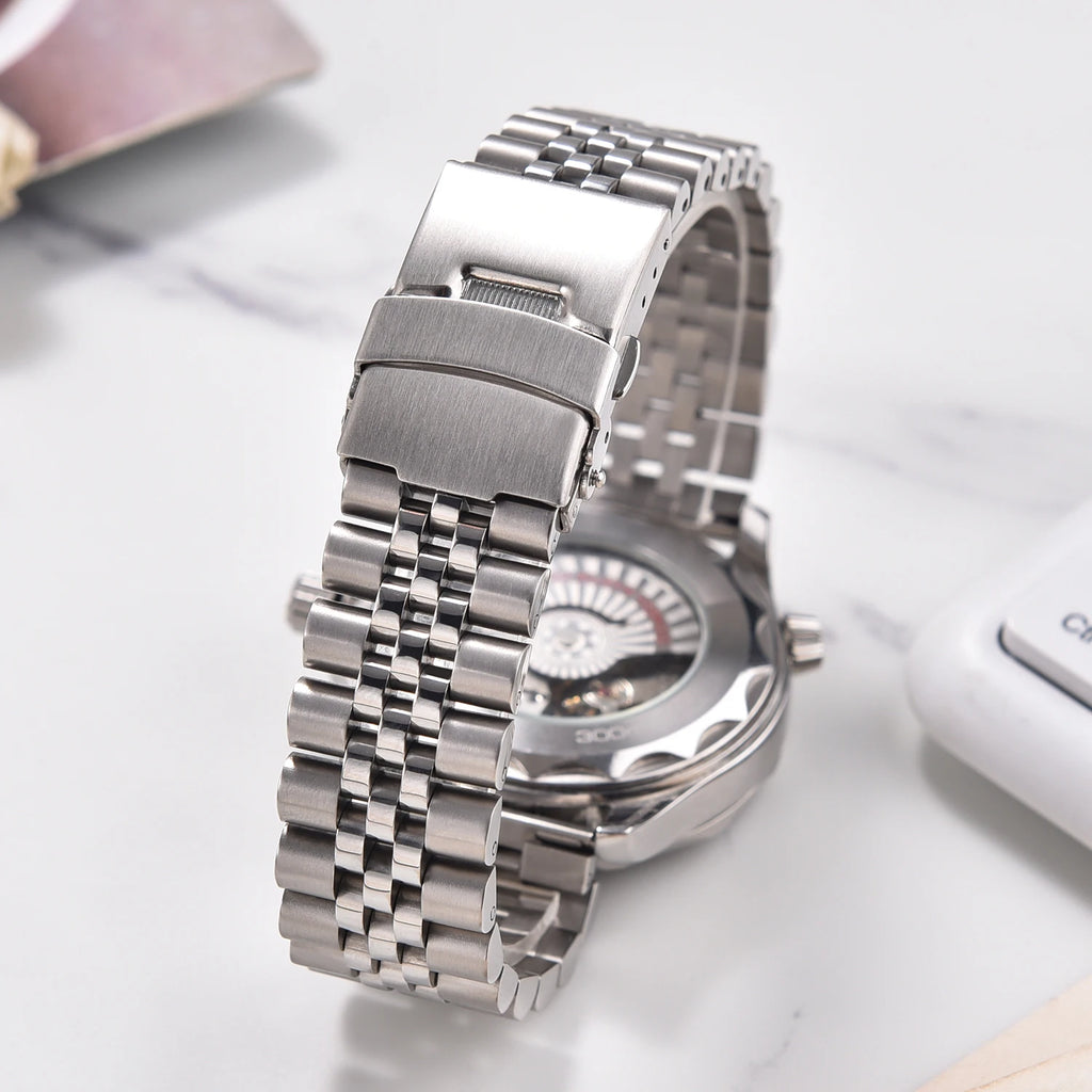 High Quality Full Solid Stainless Steel Watch Band - 20mm 22mm Flat Interface Metal Strap with Folding Buckle For Jubilee Men Wo