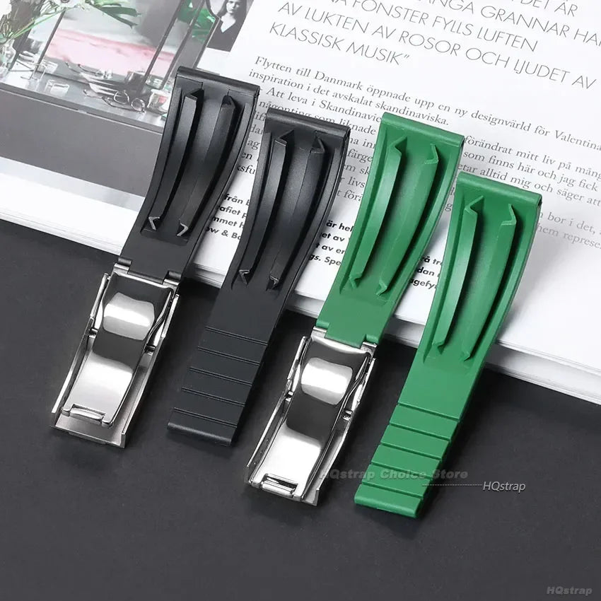 For Rolex GMT Daytona 20mm Rubber Watchband for Submariner OYSTERFLEX Diving Waterproof Soft Silicone Replacement Wrist Strap