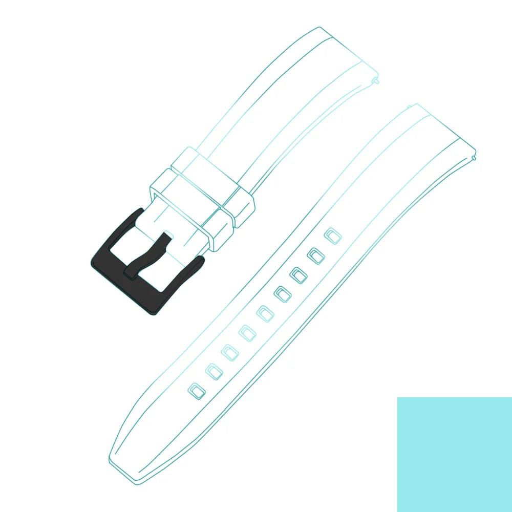 Premium Grade Vulcanized FKM Rubber Watch Strap 18mm 19mm 20mm 21mm 22mm 23mm 24mm Quick Release Watchbands