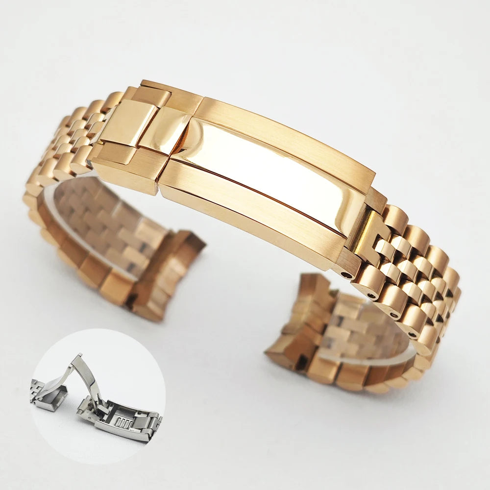 High Quality 316L GMT Watch Strap 20mm Black/Silvery/Gold Matching Watch/Case Replacement Bracelet Watch Accessories