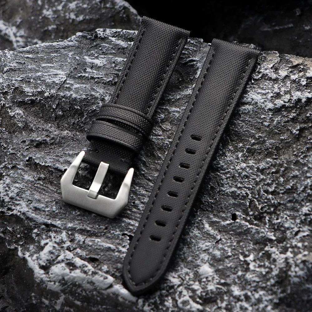 Genuine Sailcloth 20mm 22mm 24mm 26mm Watch Band Premium Sailcloth Strap Waterproof Soft Nylon Quick Release Bracelet Wristbelt