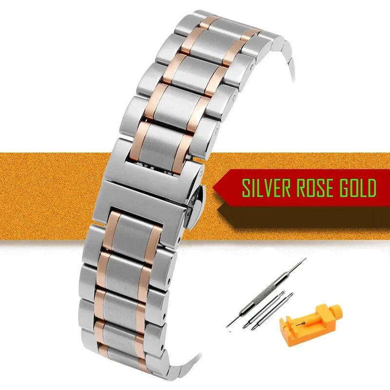 12-30 mm Big Size Stainless Steel Watch Band 14/15/16/17/18/19/20/21/22/23/24/26/28 mm Width Watches Strap Bracelet Replacement