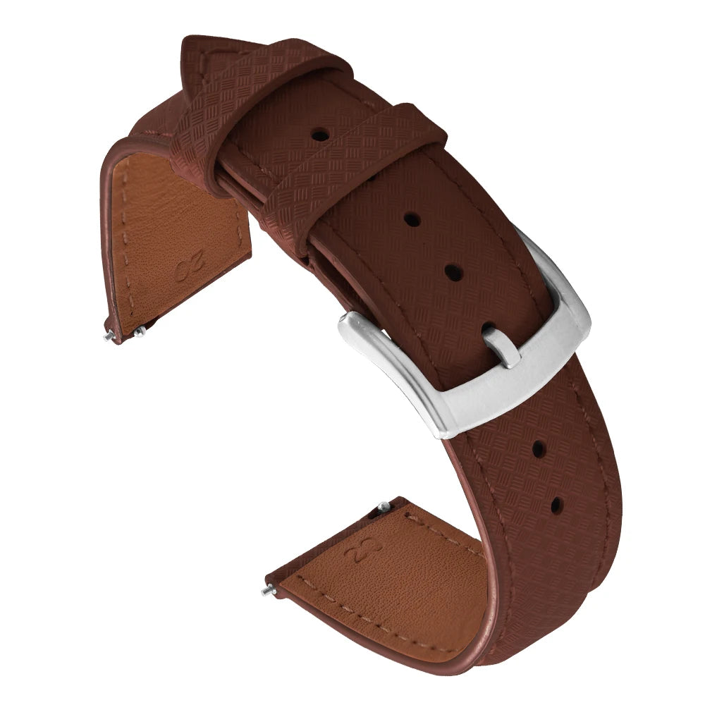 Unisex 18/19/20/22mm Quick Release Watch Bands Tropical Pattern FKM Rubber and Leather Waterproof  Sailcloth Signature Strap