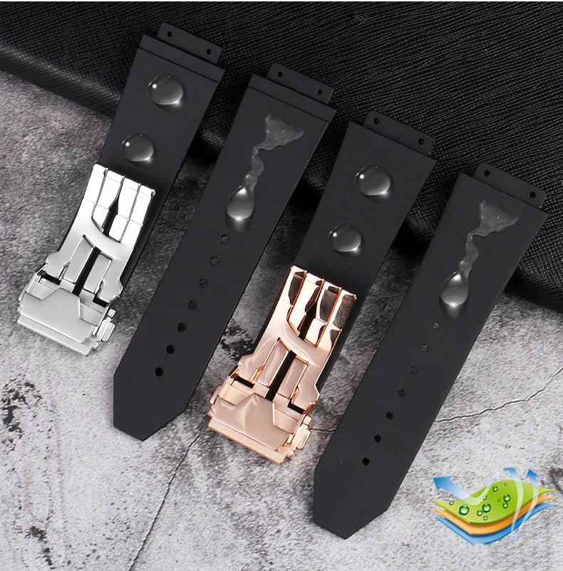 Watchband for HUBLOT BIG BANG Silicone 26*19mm Waterproof Men's Watch Strap Chain Watch Accessories Rubber Bracelet Wristband