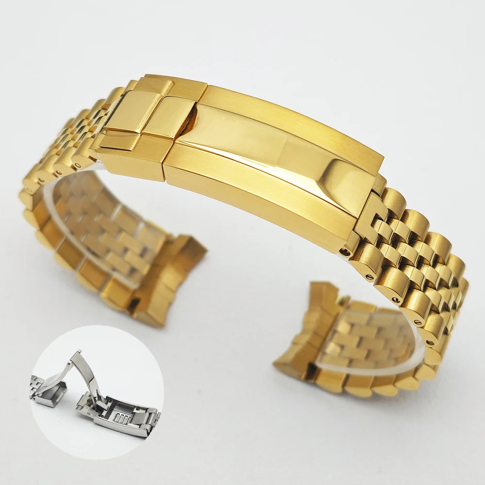 High Quality 316L GMT Watch Strap 20mm Black/Silvery/Gold Matching Watch/Case Replacement Bracelet Watch Accessories