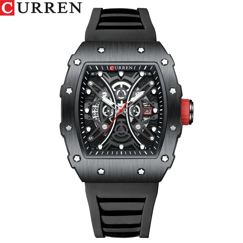 Curren 8438 Men's Watch Tape Quartz Calendar Men's Watch Sports and Leisure Men's Watch