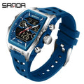 SANDA Men Electronic Watches Outdoor Sports Countdown LED Analog Digital Chronograph Military Dual Display Quartz Man Wristwatch