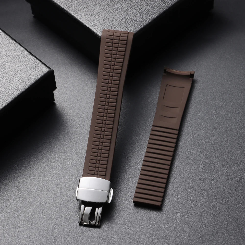 21mm Watch Strap for Patek Philippe Aquanaut Series 5164/5167 Waterproof Anti-Dust Rubber Watchband Silicone Bracelet SteelClasp