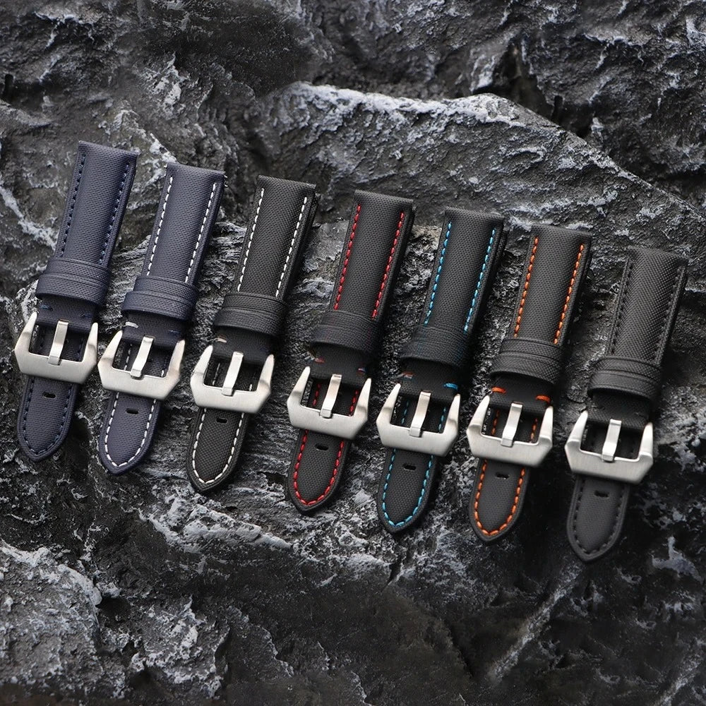 Genuine Sailcloth 20mm 22mm 24mm 26mm Watch Band Premium Sailcloth Strap Waterproof Soft Nylon Quick Release Bracelet Wristbelt