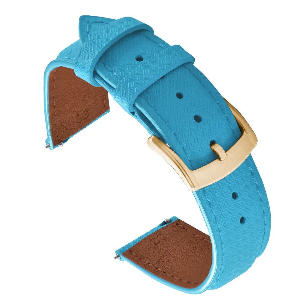 Unisex 18/19/20/22mm Quick Release Watch Bands Tropical Pattern FKM Rubber and Leather Waterproof  Sailcloth Signature Strap
