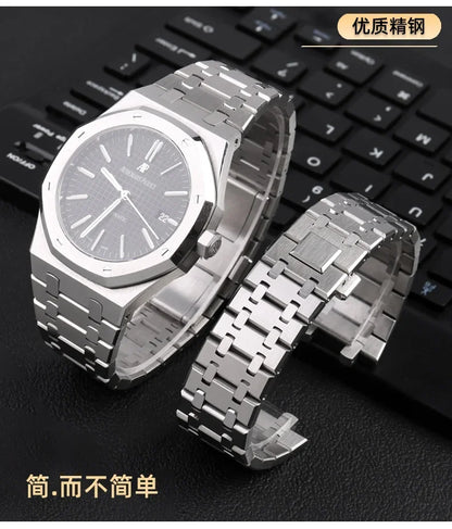 26mm  316L Stainless Steel Bracelet For AP 15400 Audemars Piguet Royal Oak GA2100 2110 Strap Men Watch Band