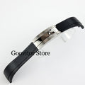 High quality 20mm width rubber strap black/rose gold/silver Folding safety buckle fit sub gmt yacht-master NH35 watch case 40mm
