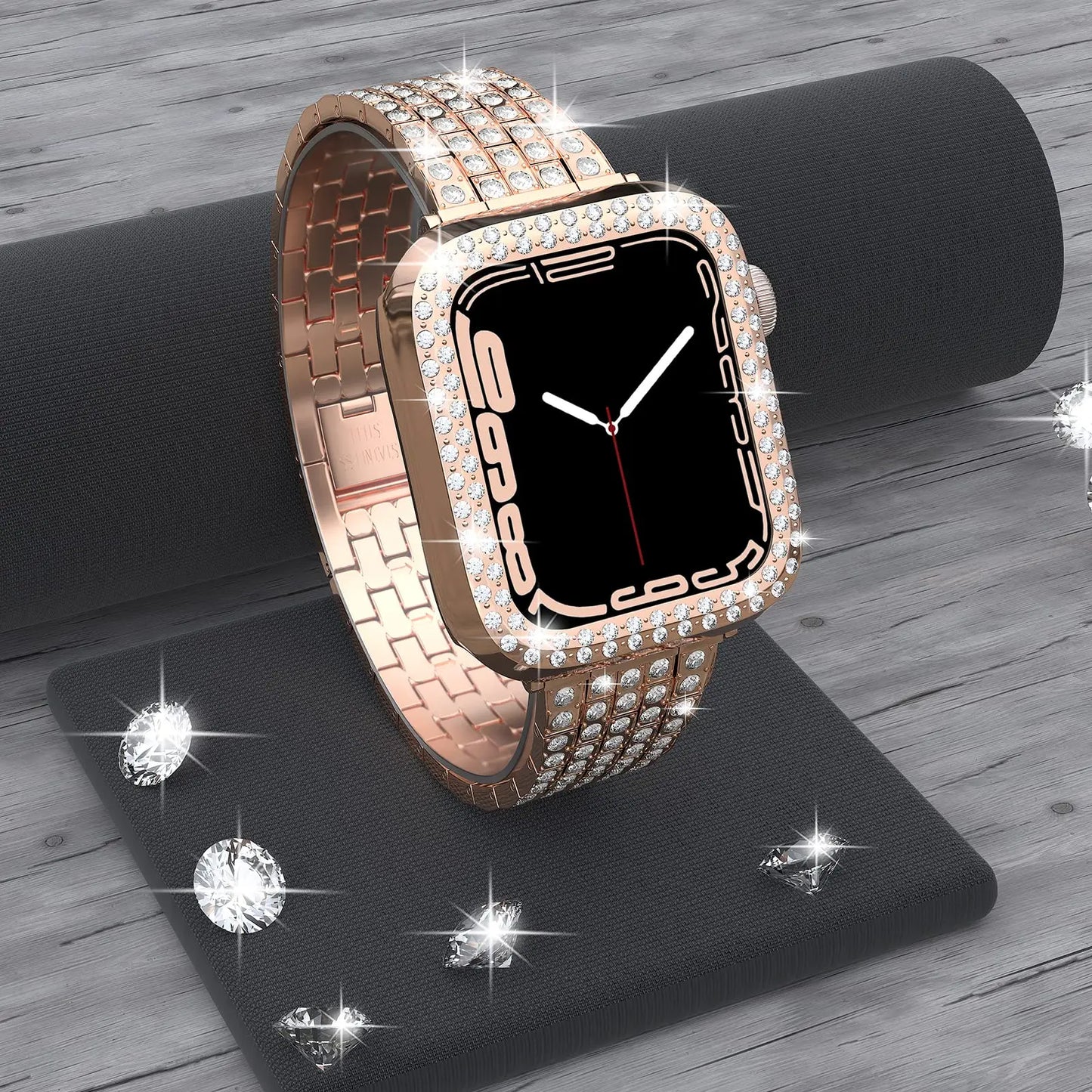 Diamond Case For Apple Watch Cover 9 8 7 41mm 45mm 42mm 44mm 40mm women Bling Bumper Protector Shell iWatch Series 8 3 4 5 6 SE