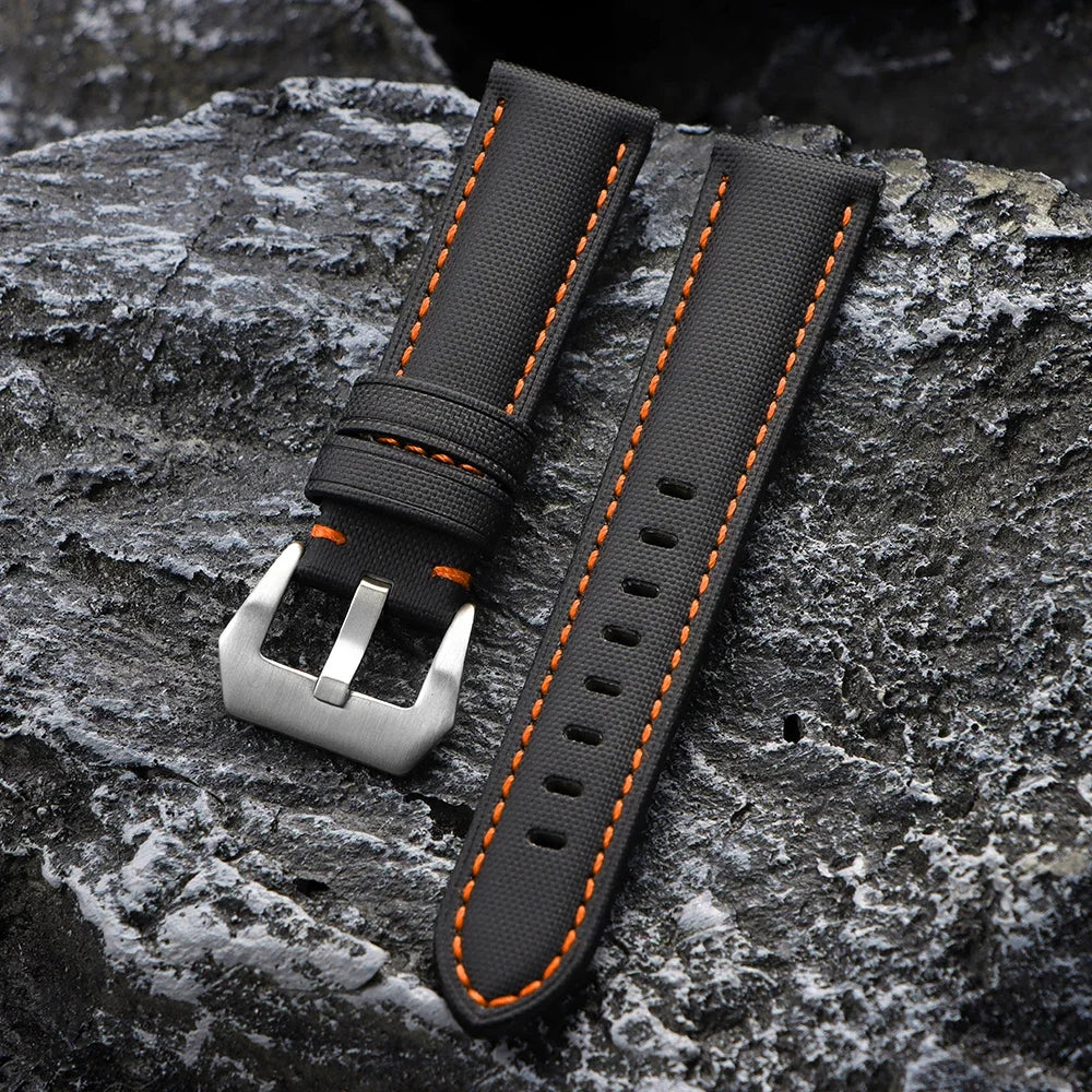 Genuine Sailcloth 20mm 22mm 24mm 26mm Watch Band Premium Sailcloth Strap Waterproof Soft Nylon Quick Release Bracelet Wristbelt