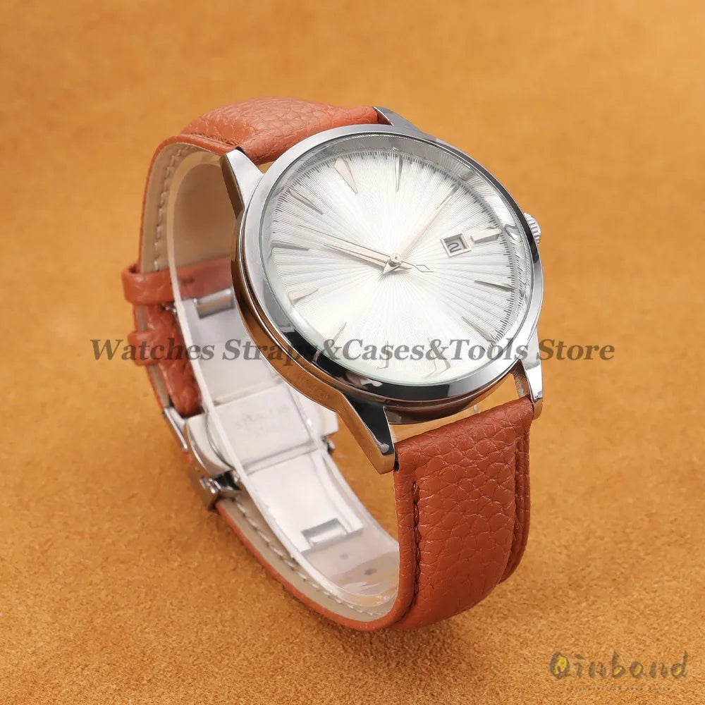 Genuine Calfskin Litchi Leather Watch Bands 16/18/19/20/21/22/24mm for Seiko for Omega Business Men Women Butterfly Buckle Strap