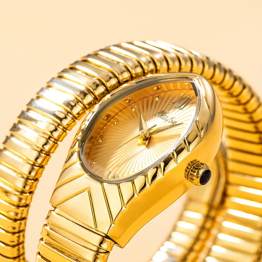 Top Brand MISSFOX Women's Watches New Quartz Snake Shape Simple Ladies Watch Fashion Unique Strap Waterproof Wristwatches