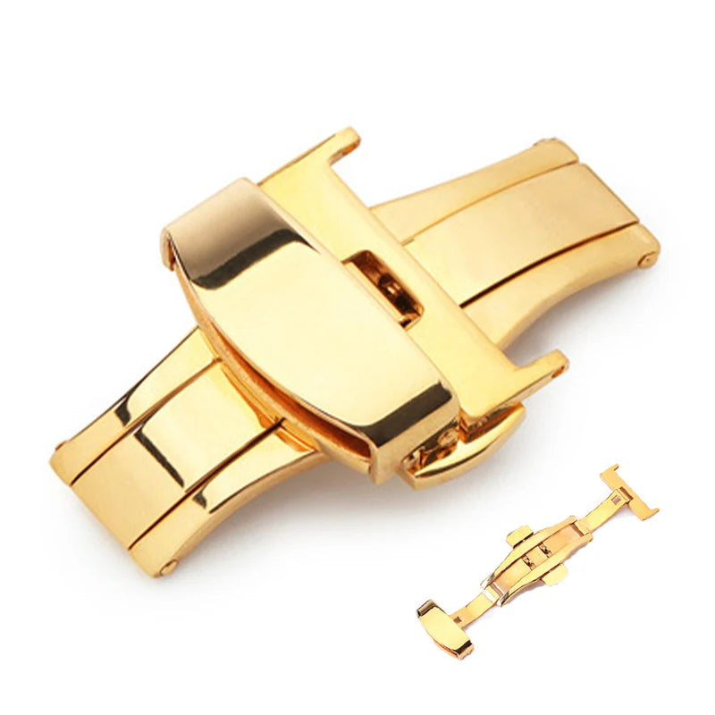 10/12/14/16/18/20/22mm Stainless Steel Strap Buckles Butterfly Buckle Polished Button Watchbands Clasp Watch Accessories