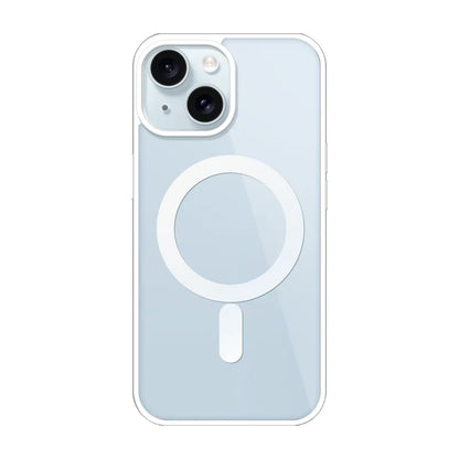 Magnetic Transparent Phone Case - Silicone Soft Edge + Acrylic Hard Back - Full Protection for iPhone 16/15/14/13/12/11 Pro Max