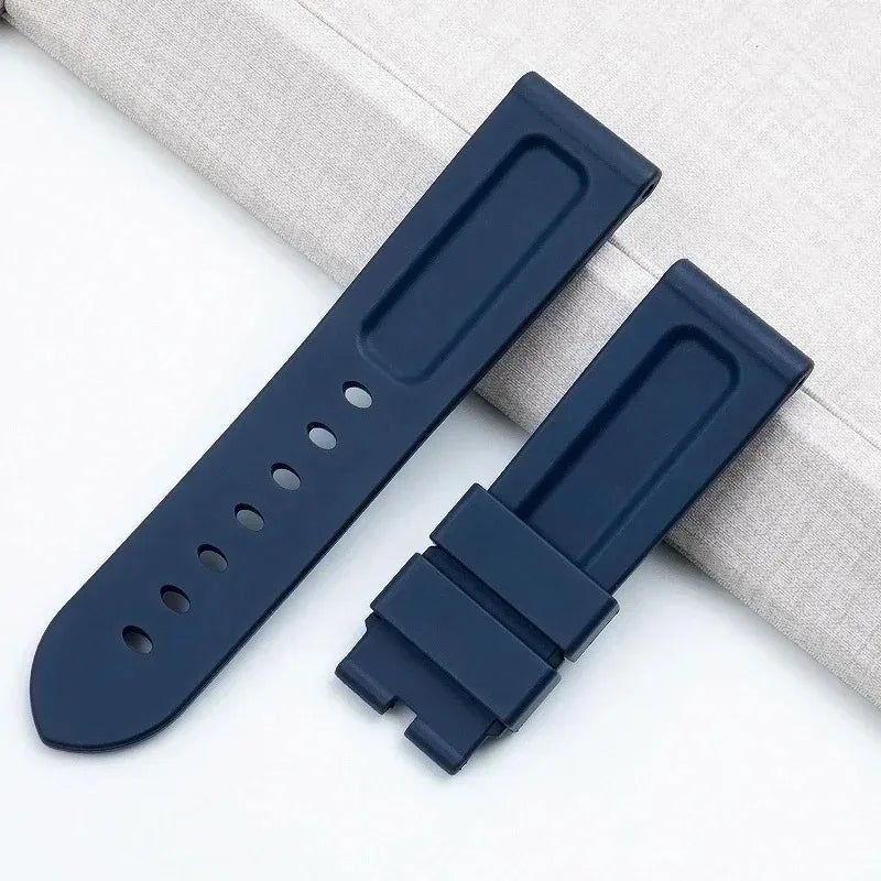 2025 Quality Fluororubber Soft FKM Rubber Watch Band For Panerai Strap Accessories PAM111 441 Watchbands 22/24mm With Clasp New