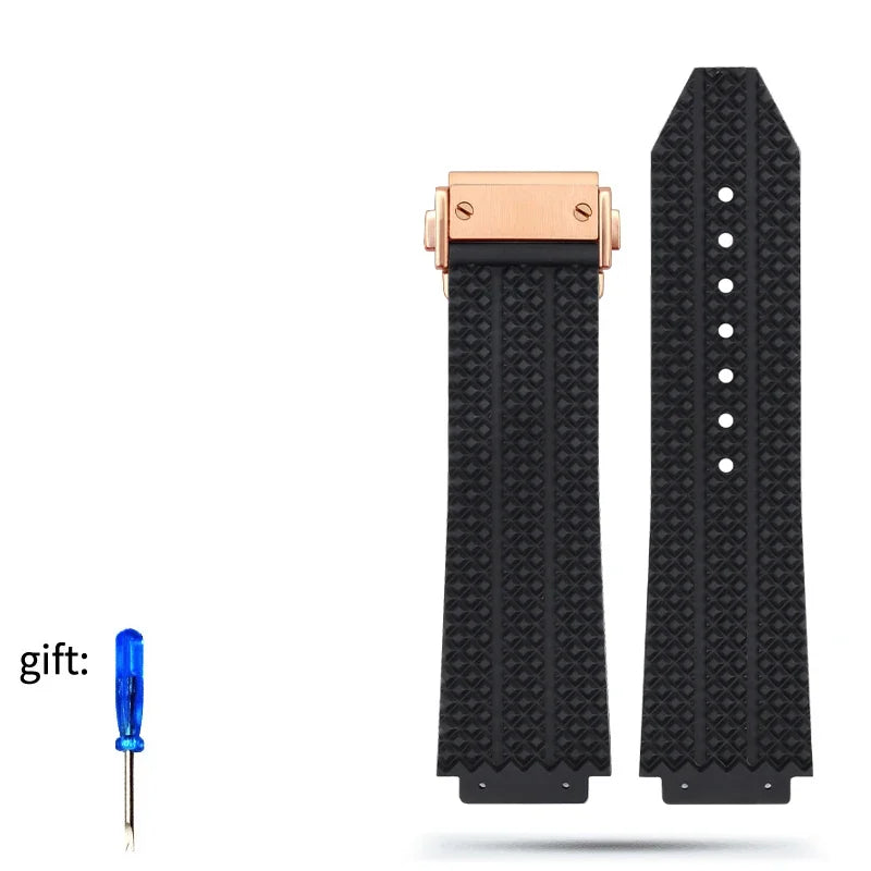 Watchband for HUBLOT BIG BANG Silicone 26*19mm Waterproof Men's Watch Strap Chain Watch Accessories Rubber Bracelet Wristband