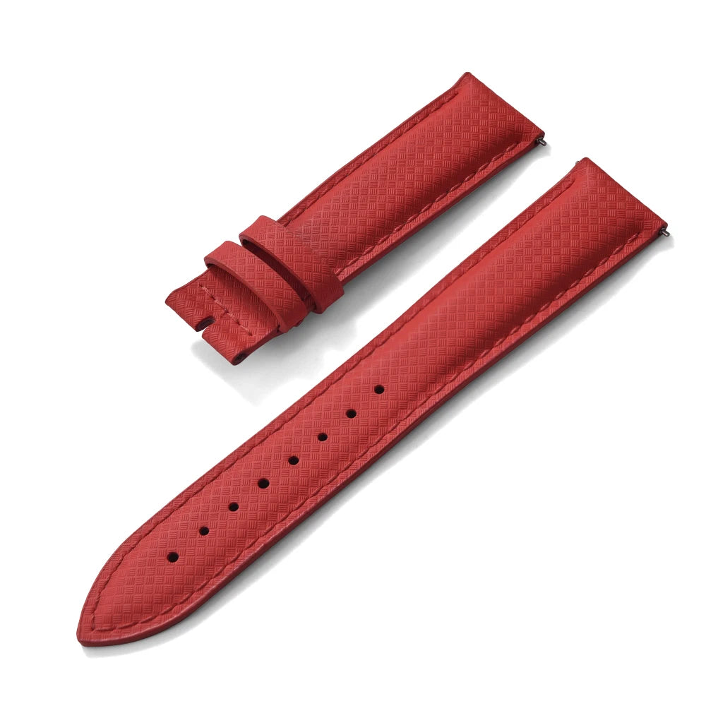 Unisex 18/19/20/22mm Quick Release Watch Bands Tropical Pattern FKM Rubber and Leather Waterproof  Sailcloth Signature Strap