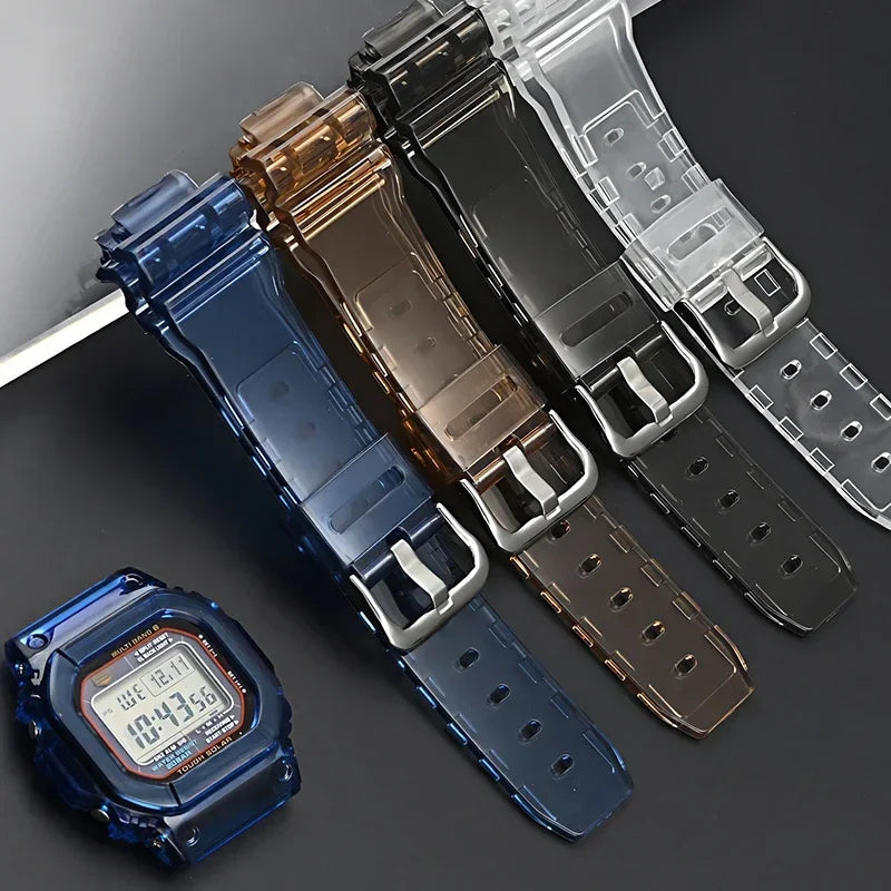 Transparent Rubber Strap Bezel for Casio G-SHOCK G-5600 DW5600 GW-M5610 TPU Sport Waterproof Replace Watch Band Protective Case