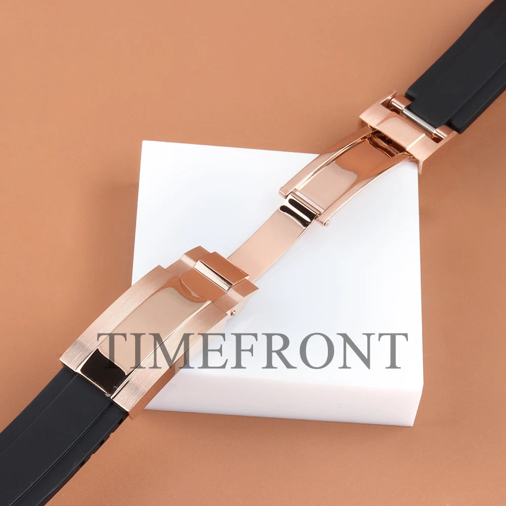 20mm Rubber Strap Solid Stainless Steel Buckle For Rolex Submariner GMT Yacht Daytona Oyster Date Explorer GMT Watch Band Accessories