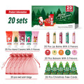 Christmas assembly gift set -20 sets, including balm, hand cream, lipstick, red gauze bag, Christmas tree thank you card