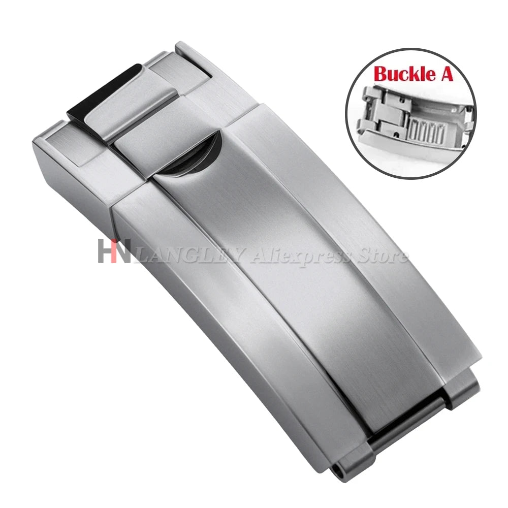 9mmx16mm Stainless Steel Double Safety Fold Watch Buckle for Rolex Submariner Oysterflex Daytona GMT Watch Band Clasps 9mmx9mm