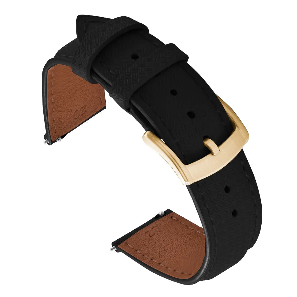 Unisex 18/19/20/22mm Quick Release Watch Bands Tropical Pattern FKM Rubber and Leather Waterproof  Sailcloth Signature Strap