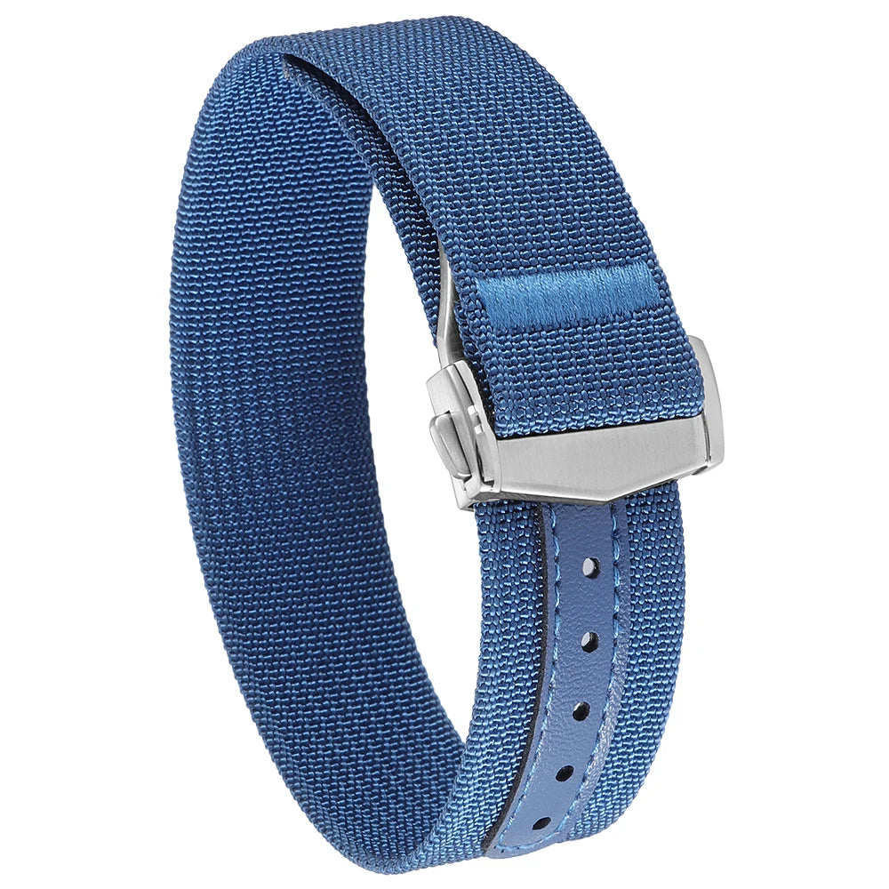 Premium Ribbed Nylon Watch Bands Deployant Clasp 20mm 22mm Watch Strap for Omega for Swatch MoonSwatch Watch Men Sport Wristband