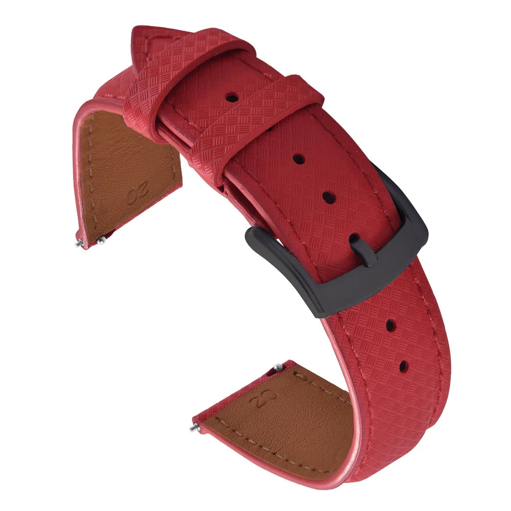 Unisex 18/19/20/22mm Quick Release Watch Bands Tropical Pattern FKM Rubber and Leather Waterproof  Sailcloth Signature Strap