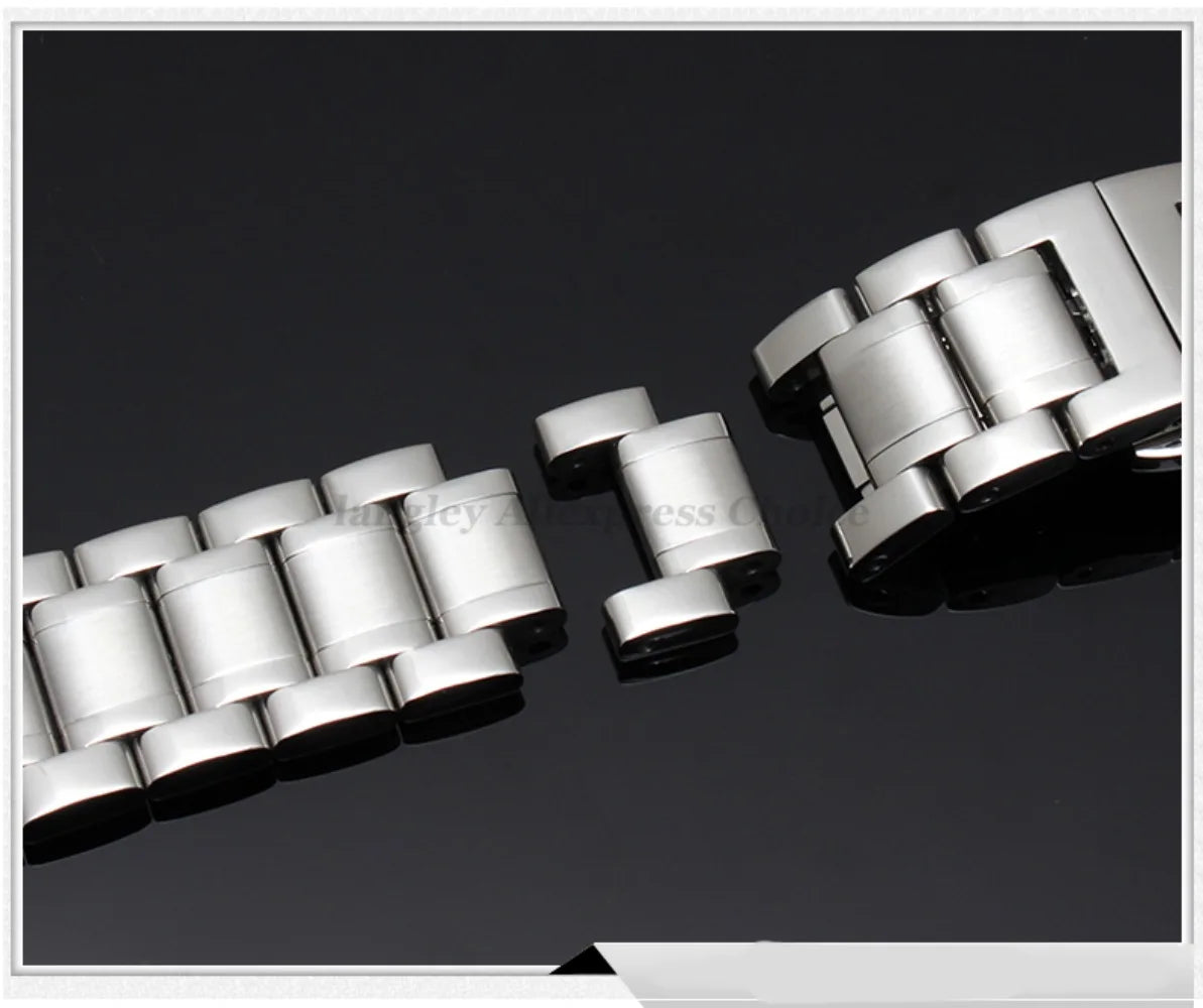 12-30 mm Big Size Stainless Steel Watch Band 14/15/16/17/18/19/20/21/22/23/24/26/28 mm Width Watches Strap Bracelet Replacement