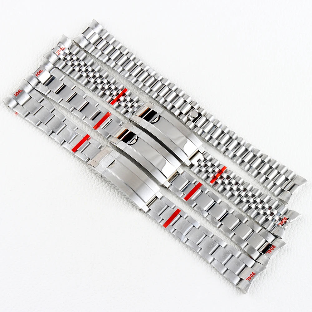 20MM Width Oyster/Jubilee Bracelet Silver Soild Steel Ad justment buckle Wristband for Datejust SUB GMT NH35 watch case 36/40mm