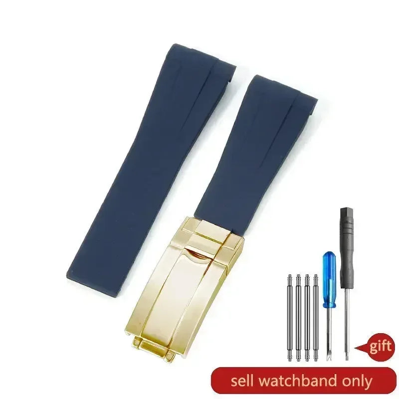 For Rolex Silicone Watch Accessories Original GMT Black Submariner Green Submariner Curved Interface Watch Strap 20 21mm