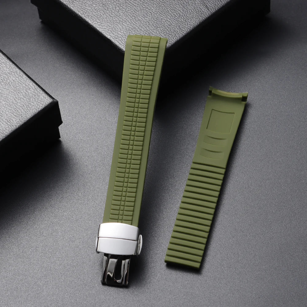 21mm Watch Strap for Patek Philippe Aquanaut Series 5164/5167 Waterproof Anti-Dust Rubber Watchband Silicone Bracelet SteelClasp