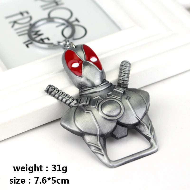 Movie Deadpool Bottle Opener Keychain Deadpool Mask Pendant Keyring for Men Gifts Accessories