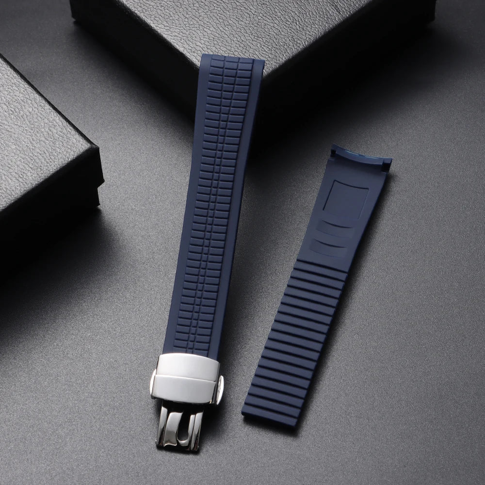 21mm Watch Strap for Patek Philippe Aquanaut Series 5164/5167 Waterproof Anti-Dust Rubber Watchband Silicone Bracelet SteelClasp