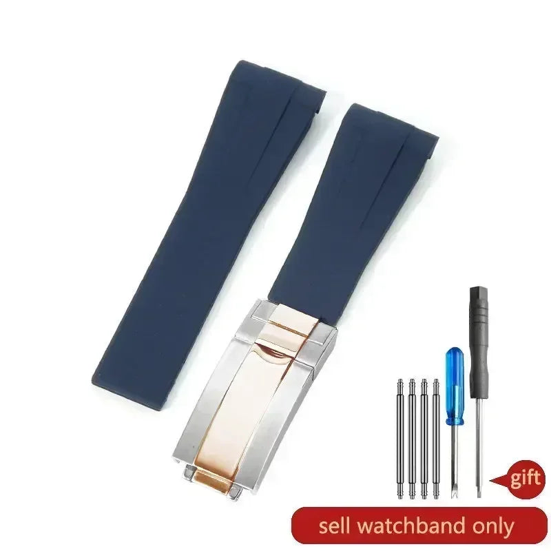 For Rolex Silicone Watch Accessories Original GMT Black Submariner Green Submariner Curved Interface Watch Strap 20 21mm